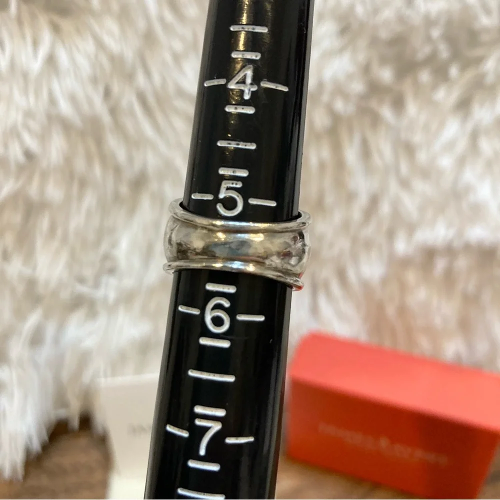 James Avery Retired Black Onyx Sterling 14k Gold Christina Ring Wide Size 5.25 - Picture 7 of 7